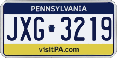 PA license plate JXG3219