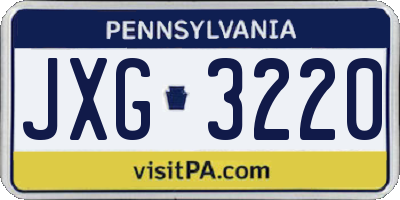 PA license plate JXG3220