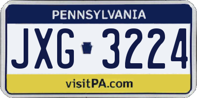 PA license plate JXG3224