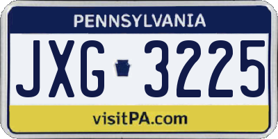 PA license plate JXG3225