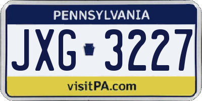 PA license plate JXG3227