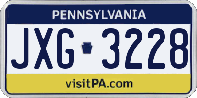PA license plate JXG3228