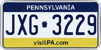 PA license plate JXG3229