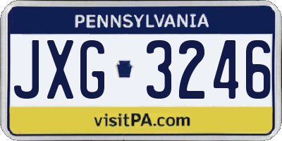 PA license plate JXG3246