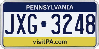 PA license plate JXG3248