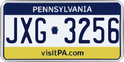 PA license plate JXG3256