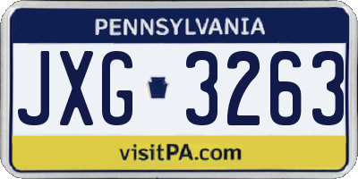 PA license plate JXG3263