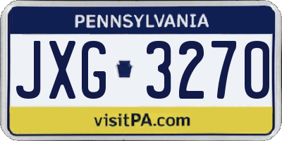 PA license plate JXG3270