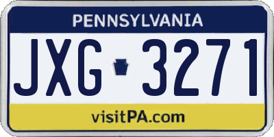 PA license plate JXG3271