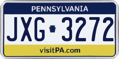 PA license plate JXG3272