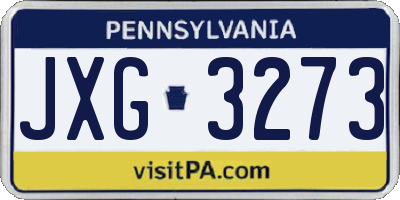 PA license plate JXG3273