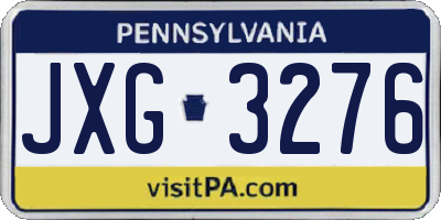 PA license plate JXG3276