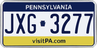 PA license plate JXG3277