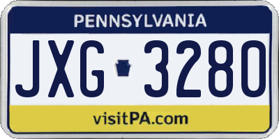 PA license plate JXG3280