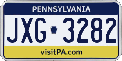 PA license plate JXG3282