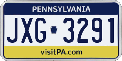 PA license plate JXG3291