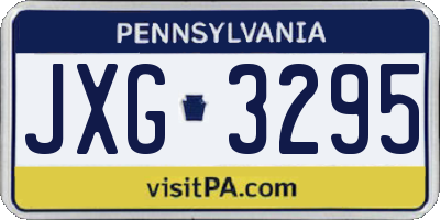 PA license plate JXG3295