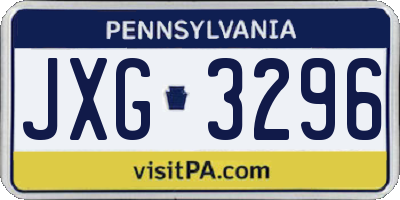 PA license plate JXG3296