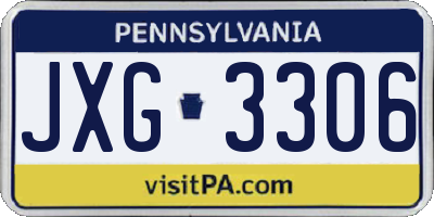 PA license plate JXG3306