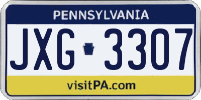 PA license plate JXG3307