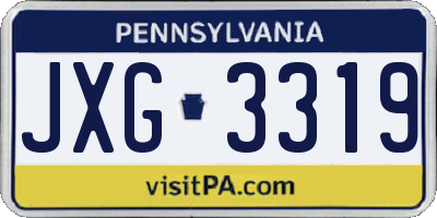 PA license plate JXG3319