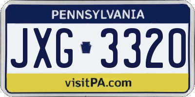 PA license plate JXG3320