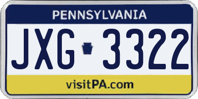 PA license plate JXG3322