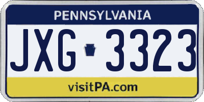PA license plate JXG3323