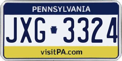 PA license plate JXG3324