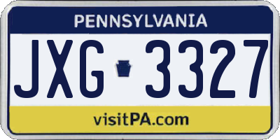 PA license plate JXG3327