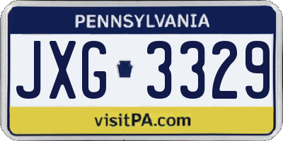 PA license plate JXG3329
