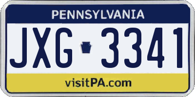 PA license plate JXG3341