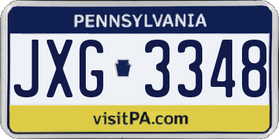 PA license plate JXG3348