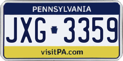 PA license plate JXG3359