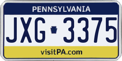 PA license plate JXG3375