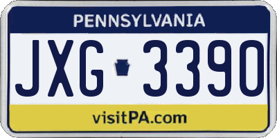 PA license plate JXG3390