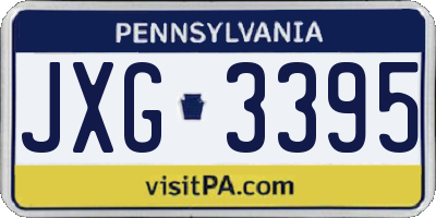PA license plate JXG3395