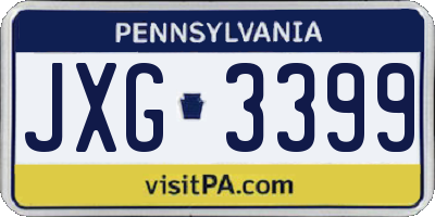 PA license plate JXG3399