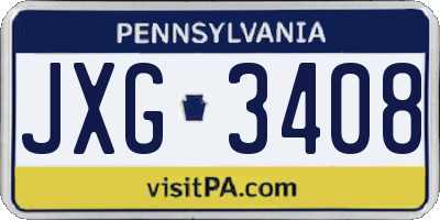 PA license plate JXG3408