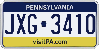 PA license plate JXG3410