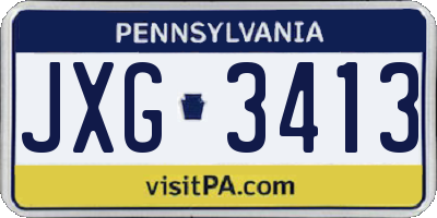 PA license plate JXG3413