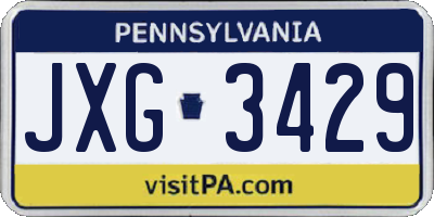 PA license plate JXG3429