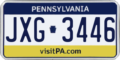 PA license plate JXG3446