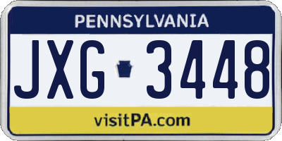PA license plate JXG3448
