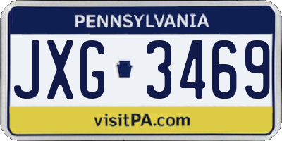 PA license plate JXG3469