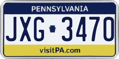 PA license plate JXG3470