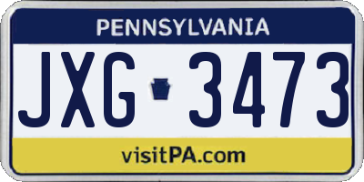 PA license plate JXG3473