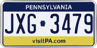 PA license plate JXG3479