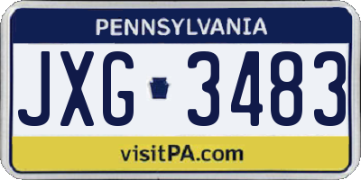 PA license plate JXG3483