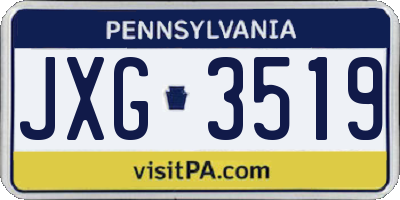 PA license plate JXG3519